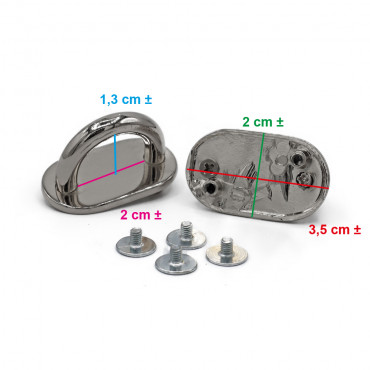 Ponticelli con viti ovale 35x20 Argento 2pz