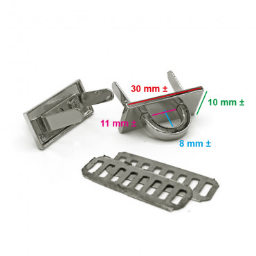 Ponticelli con placca  rettangolare 30x13 Argento 2pz