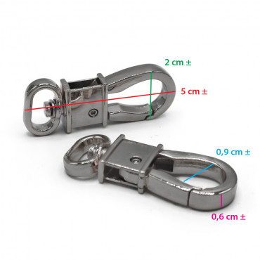 Moschettoni Army Argento 50x20mm pz.2