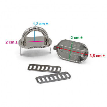 Ponticelli con placca ovale 35x20 Argento 2pz