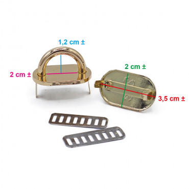 Ponticelli con placca ovale 35x20 Oro 2pz