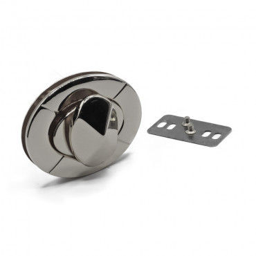 Chiusura a girello Edera ovale con decoro per borse e pochette Argento