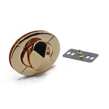 Chiusura a girello Edera ovale con decoro per borse e pochette Oro