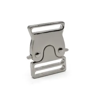 Ekanite Snap Closure Buckle 28x40mm for Bags Argento