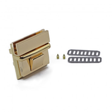 Square Gold Button Closure