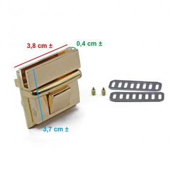 Square Gold Button Closure