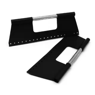 Inka Handles for Eco-Leather Bags with Holes Made in Italy Black