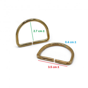 35mm Gold Open Semi-Circular Rings for Crochet Accessories | Tessiland