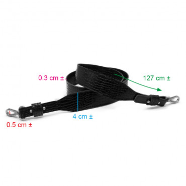 Asa de hombro Miss Coccodrillo Lux en Ecopiel Negro: Elegancia para tu bolso de crochet | Tessiland