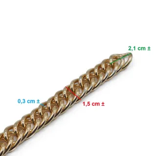Cadena de oro de 21 mm para bolsos hechos a mano | Tessiland