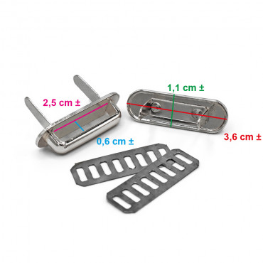 Ponticelli con placca ovale 36x11 Argento 2pz