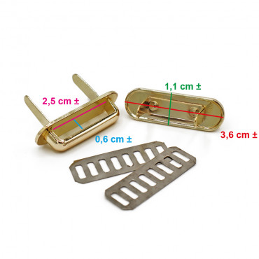 Ponticelli con placca ovale 36x11 Oro 2pz