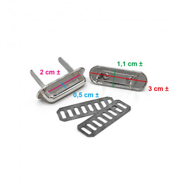 Ponticelli con placca ovale 30x11 Argento 2pz