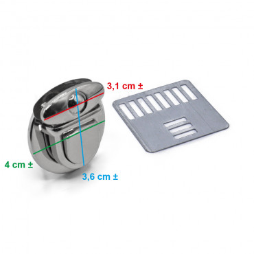 Folder closure circle Silver