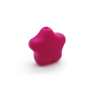 Perlina distanziatore Stella in silicone per catenelle ciuccio Rosa scuro