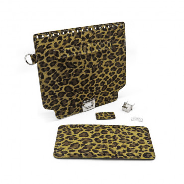 Set borsa Himba animalier in ecopelle Senape
