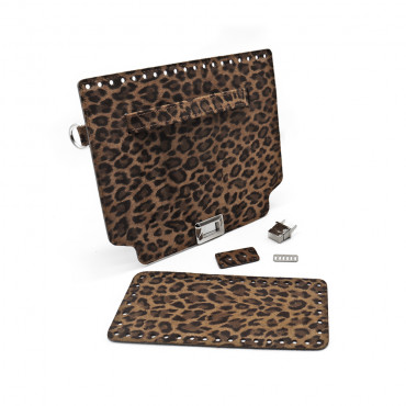 Set borsa Himba animalier in ecopelle Brown