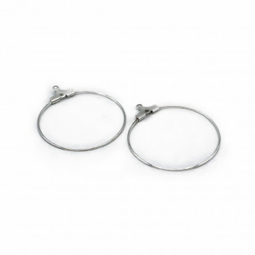 30 mm Silver Hoop Earrings | Tessiland