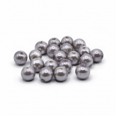 Perles HQ Glass 8mm Gris Tourterelle | Tessiland