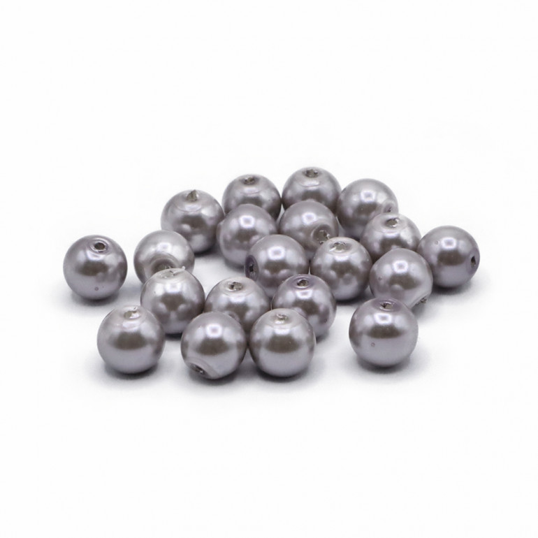 8mm HQ Glass Beads Dove Gray | Tessiland