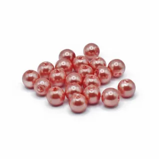 Perlas de 8 mm en vidrio efecto perlado HQ Glass para bisutería Blush