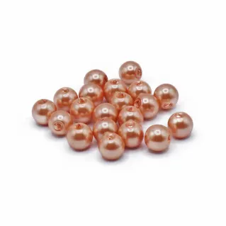 8mm Pearl Effect Glass Beads HQ Glass for Jewelry Salmone