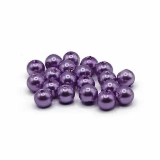 Perles en verre effet perlé 8 mm HQ Glass pour bijoux Viola