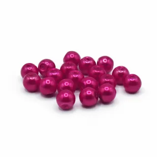 Perles en verre effet perlé 8 mm HQ Glass pour bijoux Magenta