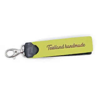Llavero personalizable de ecopiel con mosquetón Amarillo