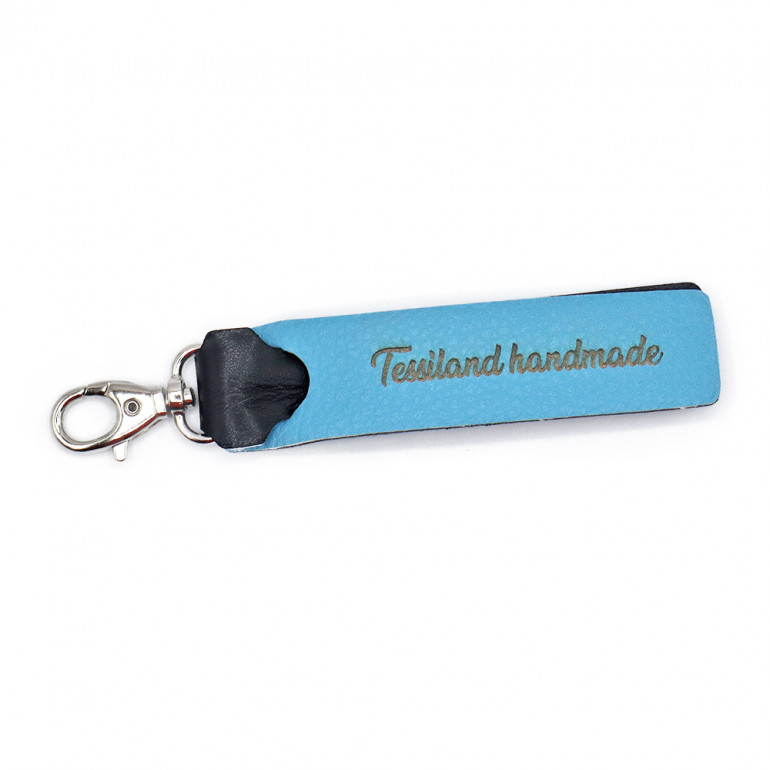 Porte-clés en Éco-Cuir Turquoise Personnalisable | Tessiland
