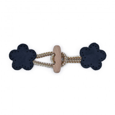 Alamaro Fiore in alcantara e legno con corda in juta da cucire Navy