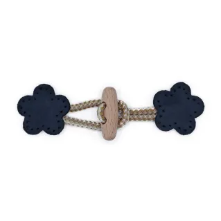 Alamaro Flor en alcántara y madera para coser Navy