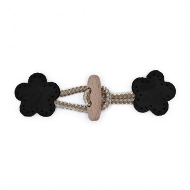 Alamaro Fiore in alcantara e legno da cucire Nero