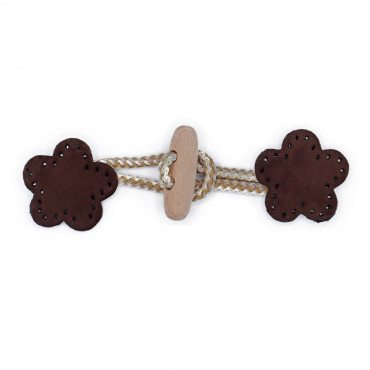 Alamaro Fiore in alcantara e legno con corda in juta da cucire Marrone