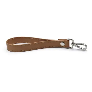 Muñequera Argo de ecopiel con mosquetón para cartera Cuoio