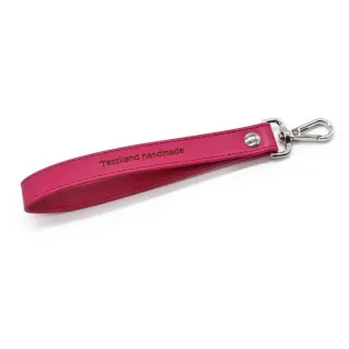 Argo Faux Leather Wrist Strap with Customizable Carabiner for Clutch Fucsia