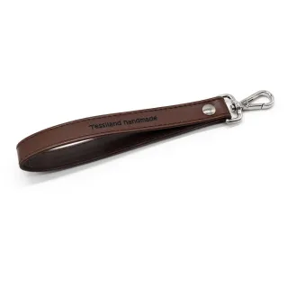 Argo Faux Leather Wrist Strap with Customizable Carabiner for Clutch Brown
