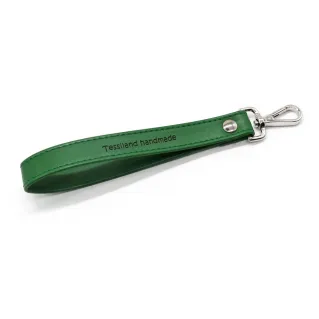 Argo Faux Leather Wrist Strap with Customizable Carabiner for Clutch Green