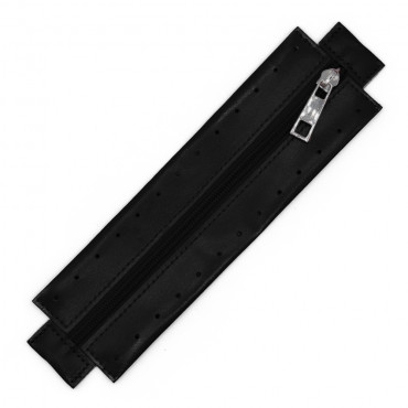 Zip lampo in ecopelle con bordura cucibile per borse Nero