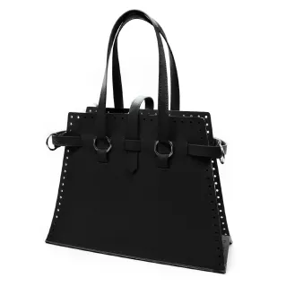 Set bolso Didima de ecopiel para crochet con cinturón de bolsa Nero