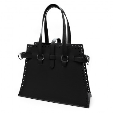 Set borsa Didima ecopelle per crochet con cintura giroborsa Nero