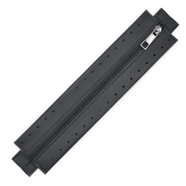 Zip lampo in ecopelle con bordura cucibile per borse Grigio