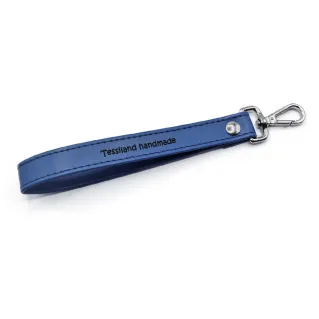 Argo Faux Leather Wrist Strap with Customizable Carabiner for Clutch Bluette