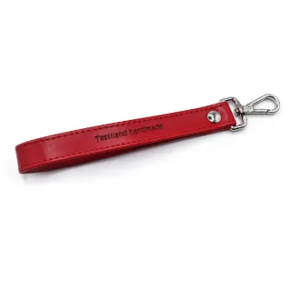 Argo Faux Leather Wrist Strap with Customizable Carabiner for Clutch Red