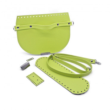 Set borsa College ecopelle per borse handmade crochet Lime