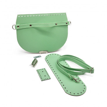 Set borsa College ecopelle per borse handmade crochet Verdino