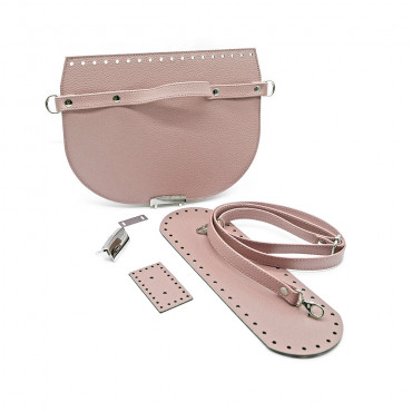 Set borsa College ecopelle per borse handmade crochet Rosa