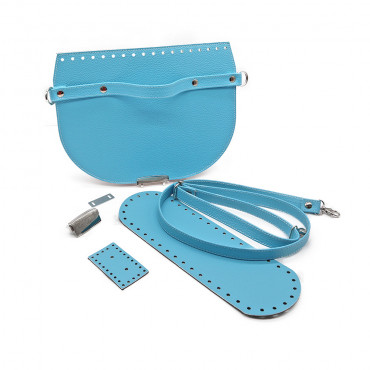 Set borsa College ecopelle per borse handmade crochet Turchese