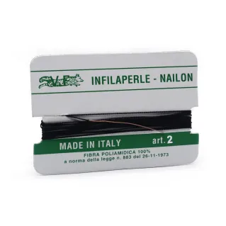 Nylon Beading Thread with Copper Needle Nero