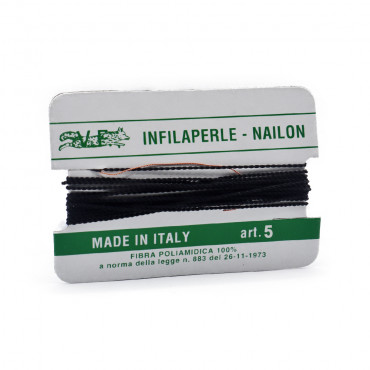 Filo Infilaperle in Poliammide con Ago in Rame Nero